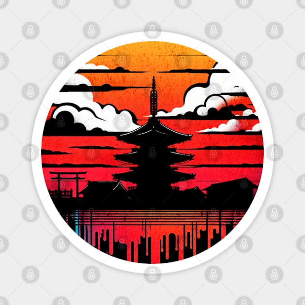 Sensoji Temple Japan Design Magnet by Miami Neon Designs